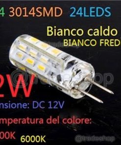 Illuminazione Da Interno TrAdE Shop Traesio  | Lampada Faretto G4 24 Led Smd 3014 2W Luce Dc 12V